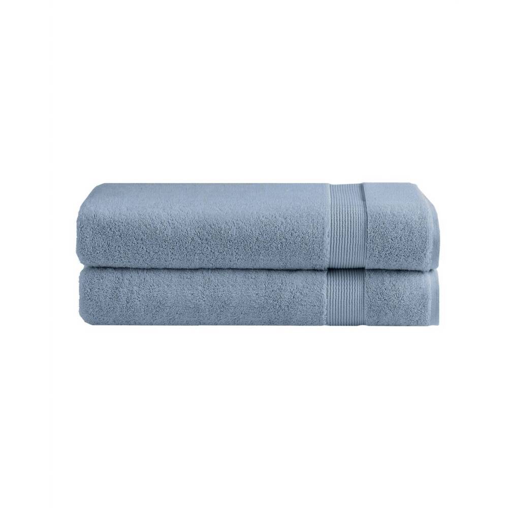 NEW UNDER THE CANOPY classic organic 2-piece bath sheet set in chambray